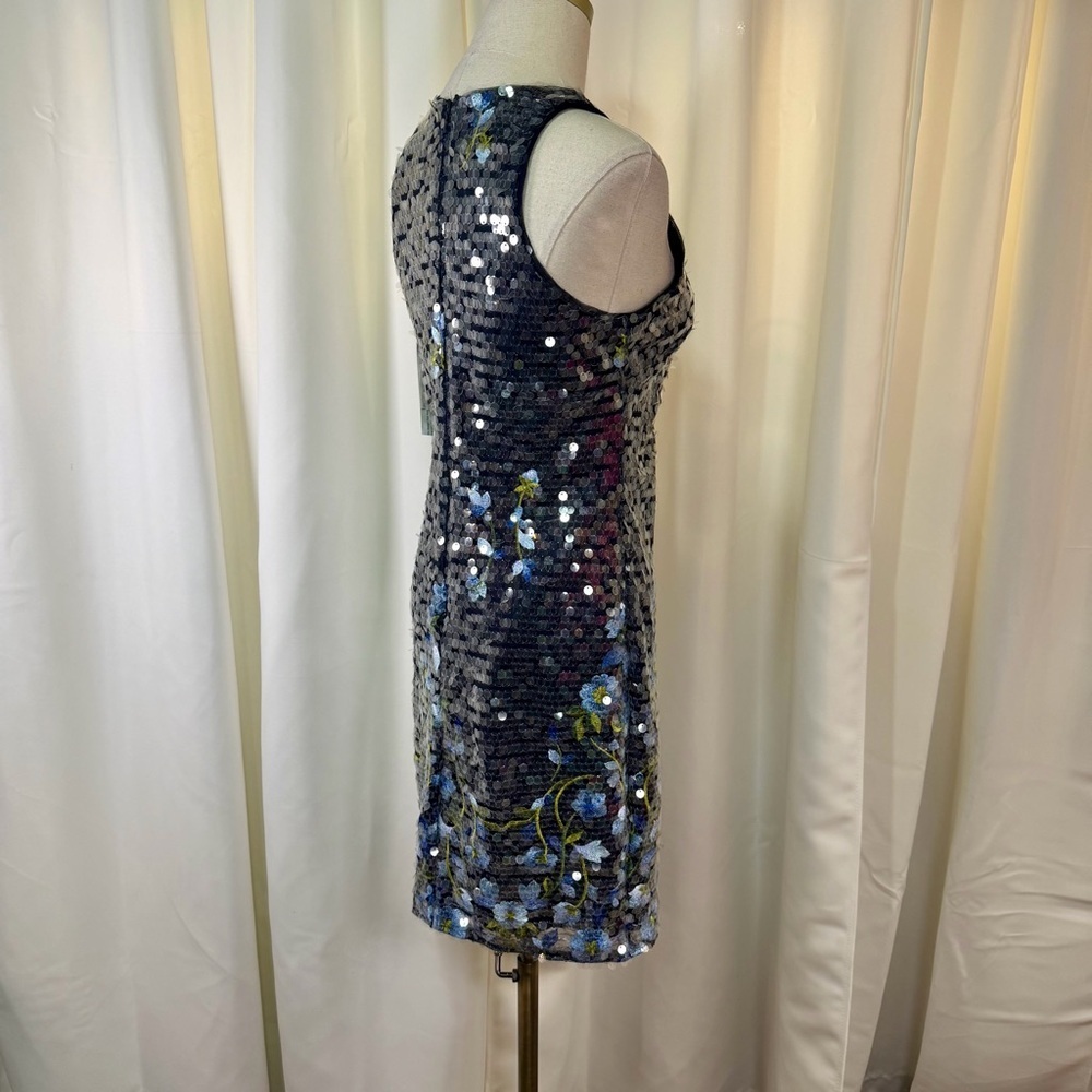 NWT Aidan by Aidan Mattox ‘Floral Embroidered Sequin Dress’ in “Dusty Blue” Sz 2 - Picture 14 of 16